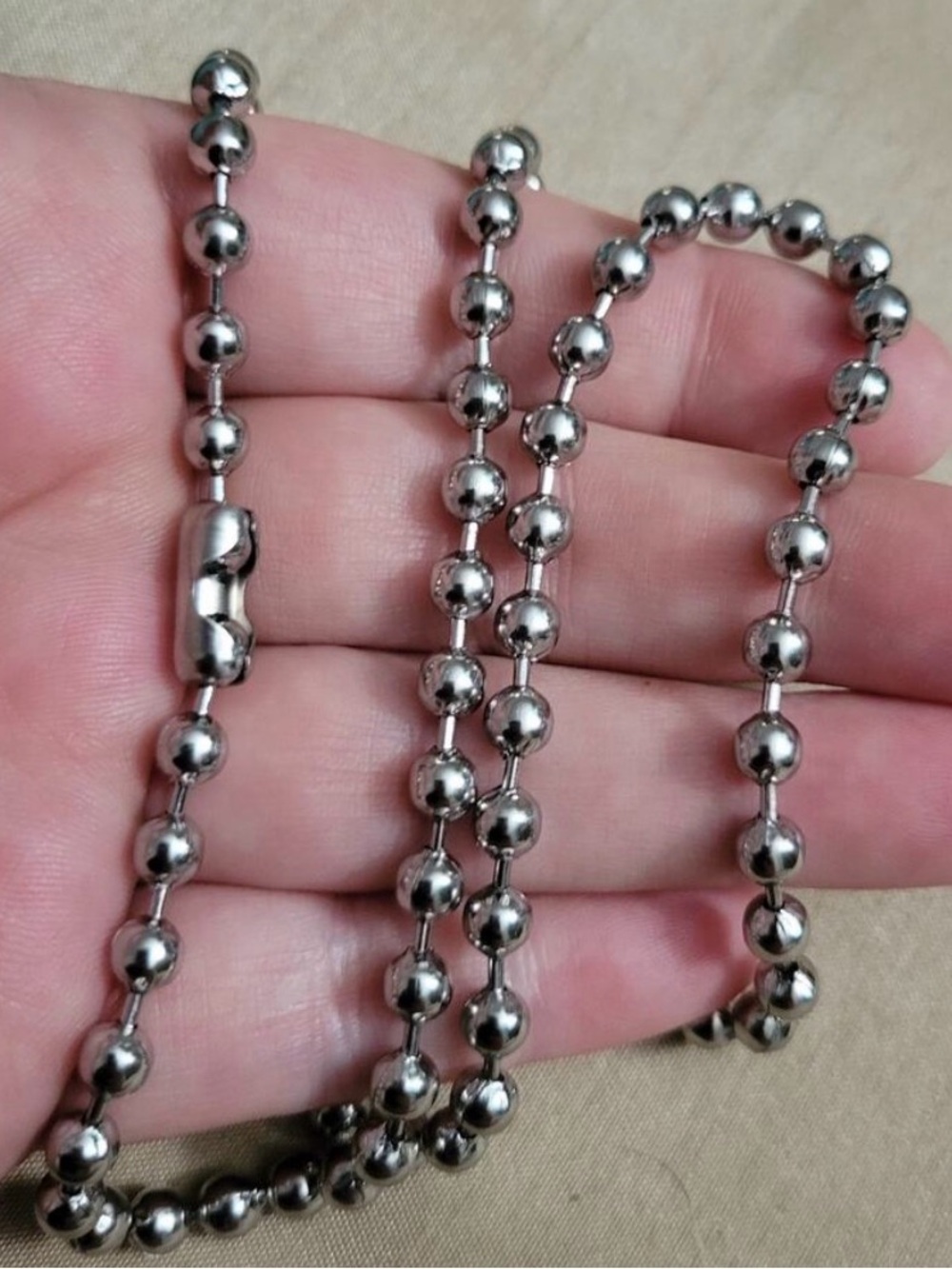 5mm thick stainless steel silver ball chain necklace y2k 90s